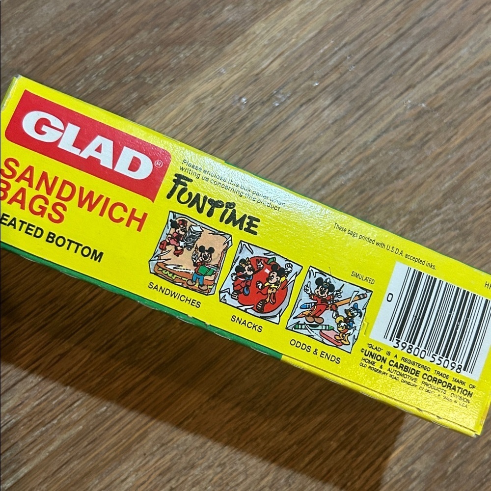 Disney Funtime Glad Sandwich Pack Of 50 New Old Stock 80s - Picture 4 of 6
